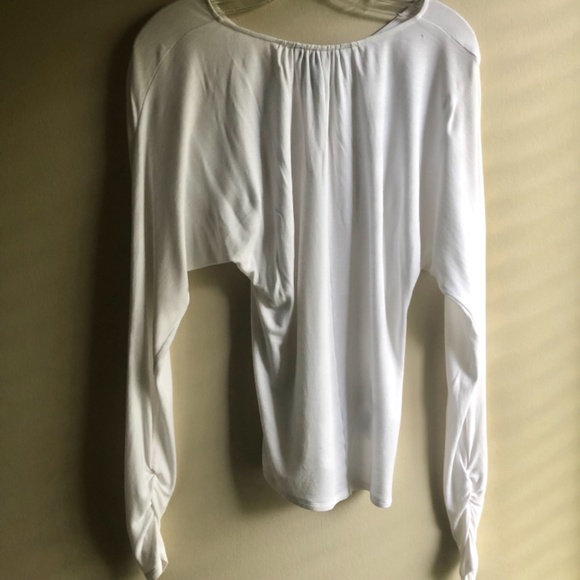 BCBGMaxAzria White Cotton Top with Stretch - Picture 4 of 10